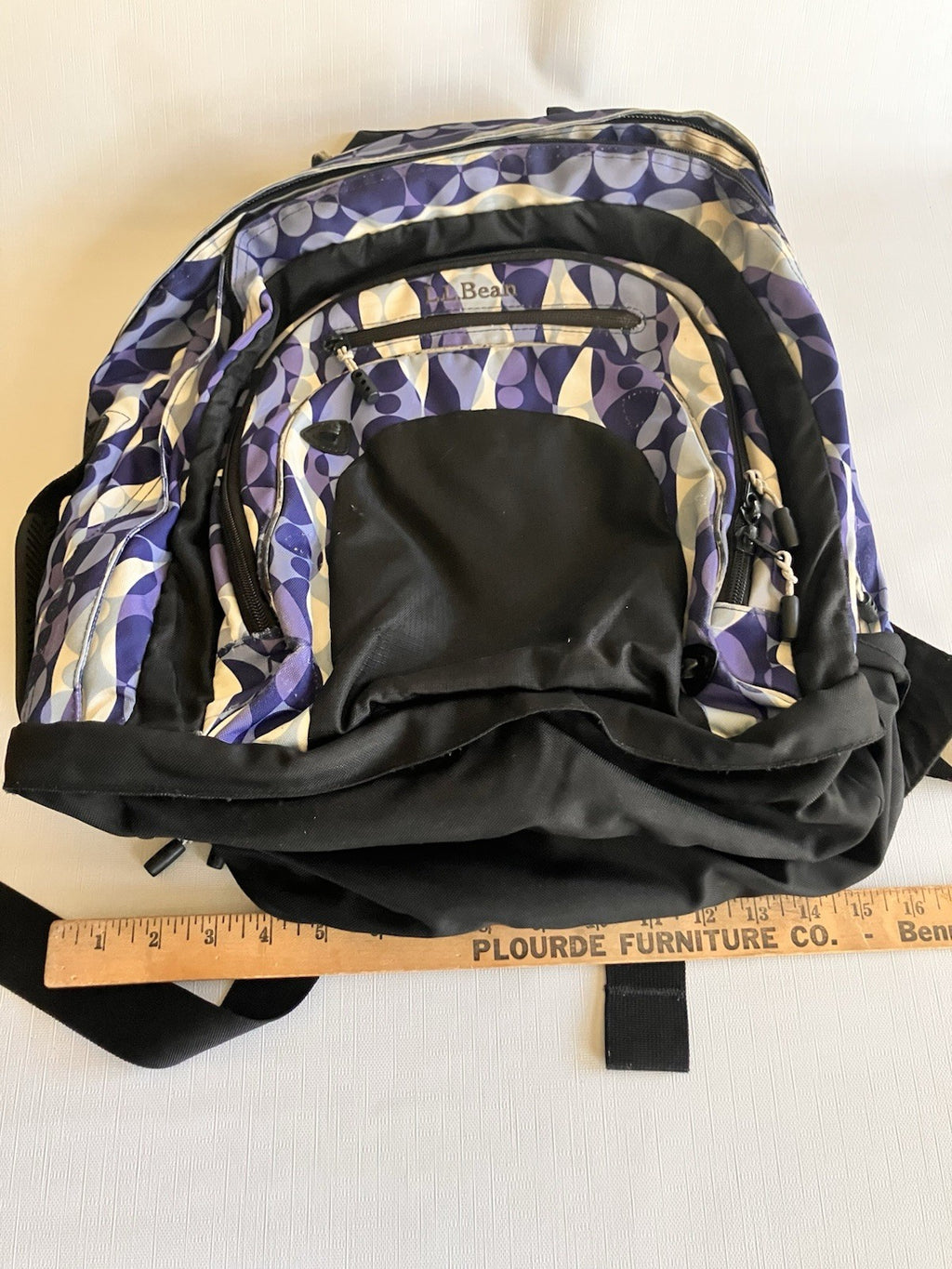L.L.Bean Purple Two Toned And White large Backpack NOT monogrammed!