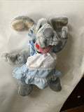 Vintage Ganz Bros Wrinkles The Dog Puppet With Blue Dress EVC