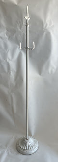 Wrought Iron Wreath Or Purse Holder Double Hooked White Antique Finish 36.5”