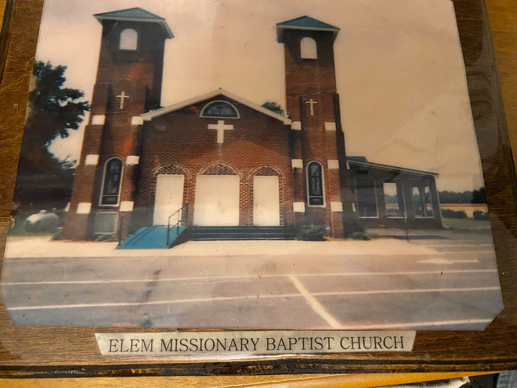Elem Missionary Baptist Church Wood Plaque 12x10” Dorchester North Carolina