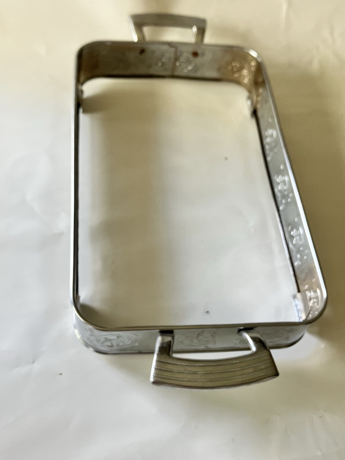 Vintage Hammered Ornate Metal Casserole 6x11” Rectangle