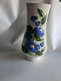 Vintage Floral Pottery Vase 10” Tall