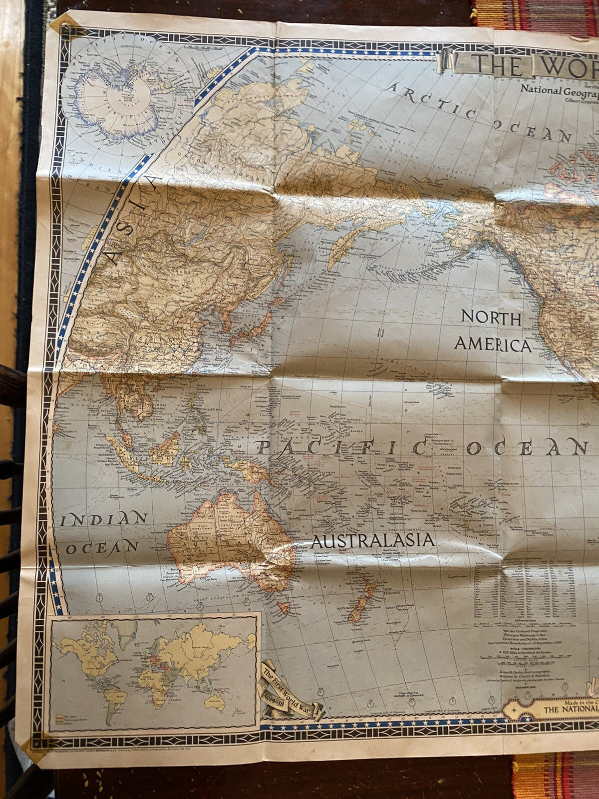 Lot of 2 National Geographic Maps 1941/Dec 1943
