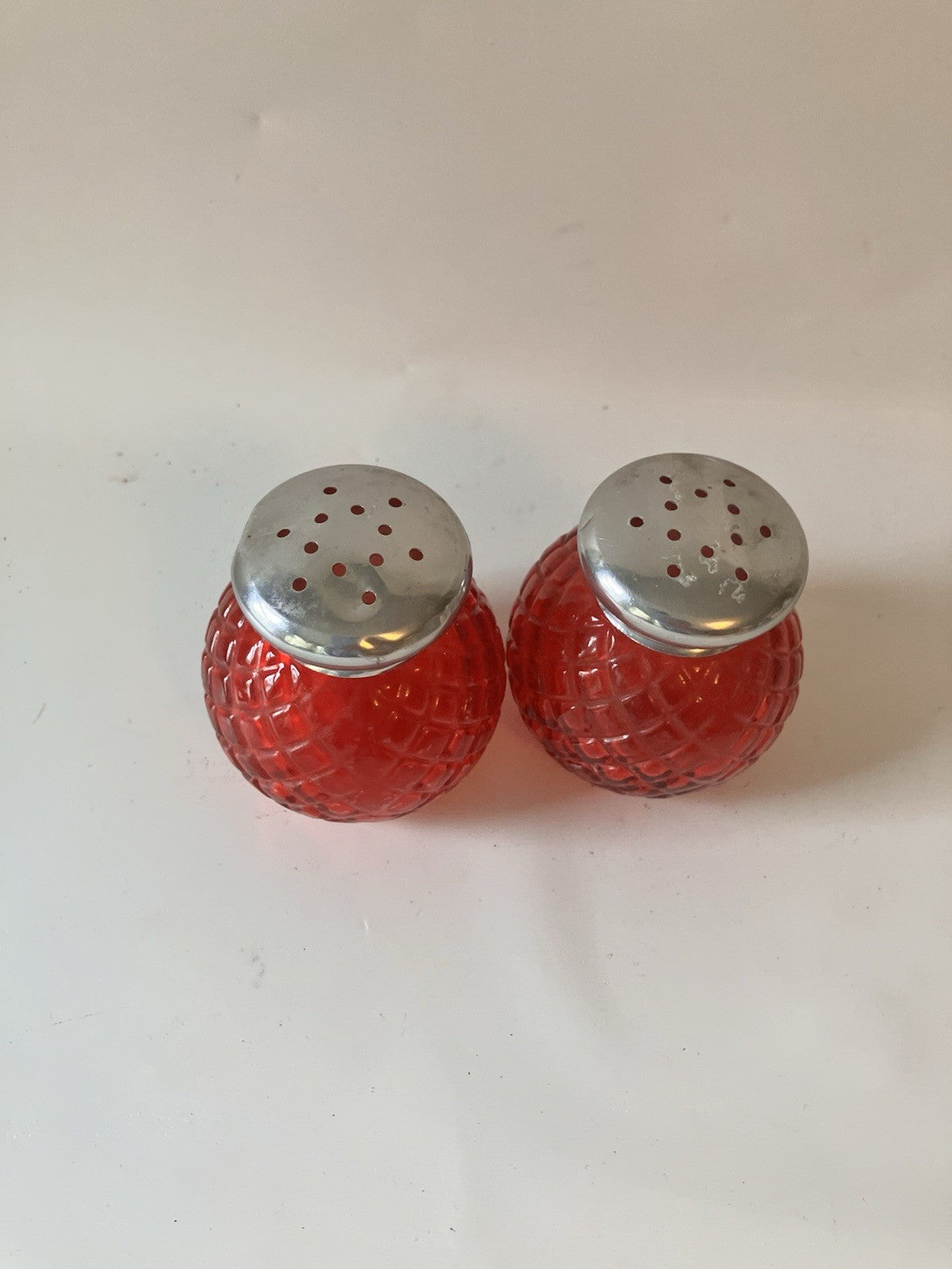 Pair Of Red Vintage Avon “Charisma” Fragrant Powder Shakers