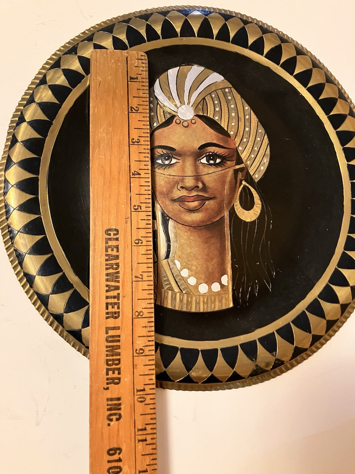 Vintage Egyptian/African Copper And Black Etched Wall Plate. EVC And Unique!