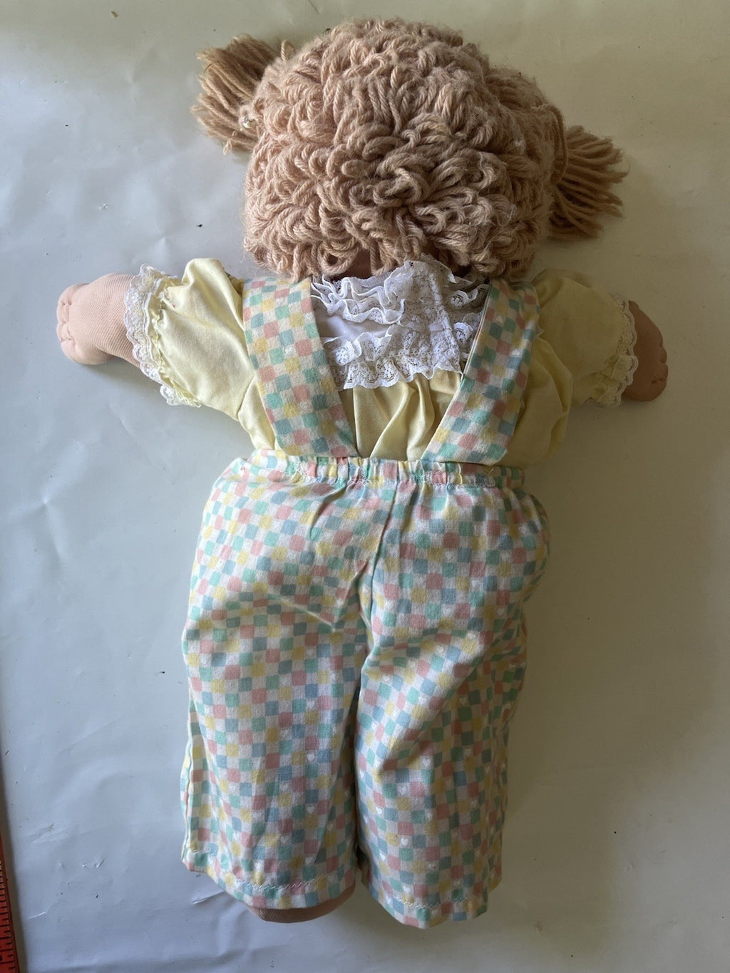 Vintage Cabbage Patch Kids Dirty Blonde Straight Pigtails Green Eyes, Tooth