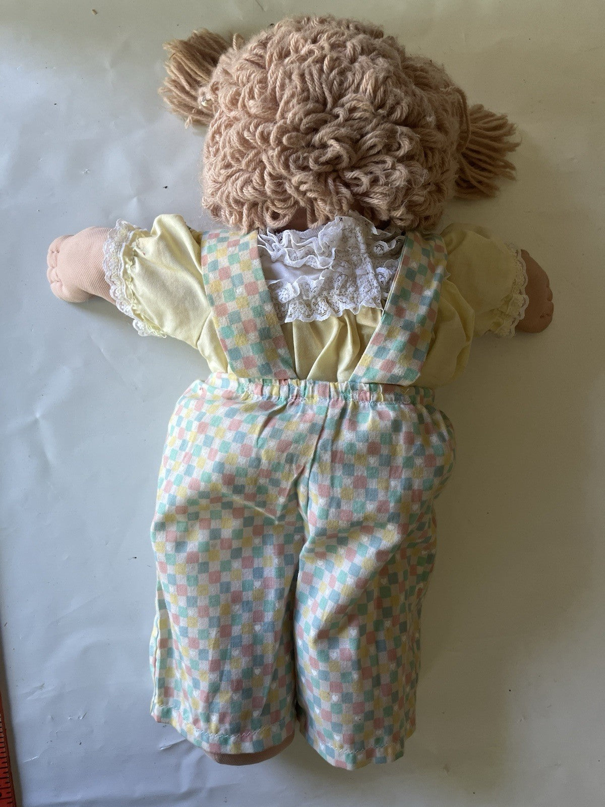 Vintage Cabbage Patch Kids Dirty Blonde Straight Pigtails Green Eyes, Tooth