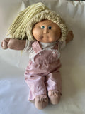 Vintage Cabbage Patch Kids 16” Blonde Girl Blue Eyes ‘78/82 HTF “Why Me?” Shirt
