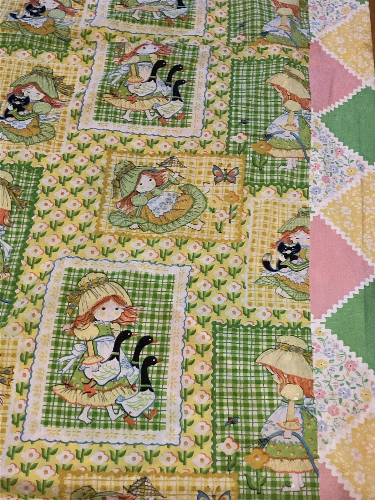 Vintage 1970s Katie Patchwork Twin Duvet Cover