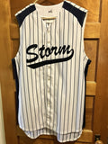 Omaha Storm Baseball White And Navy Jersey “5” In Adult Large By Gator Athletics