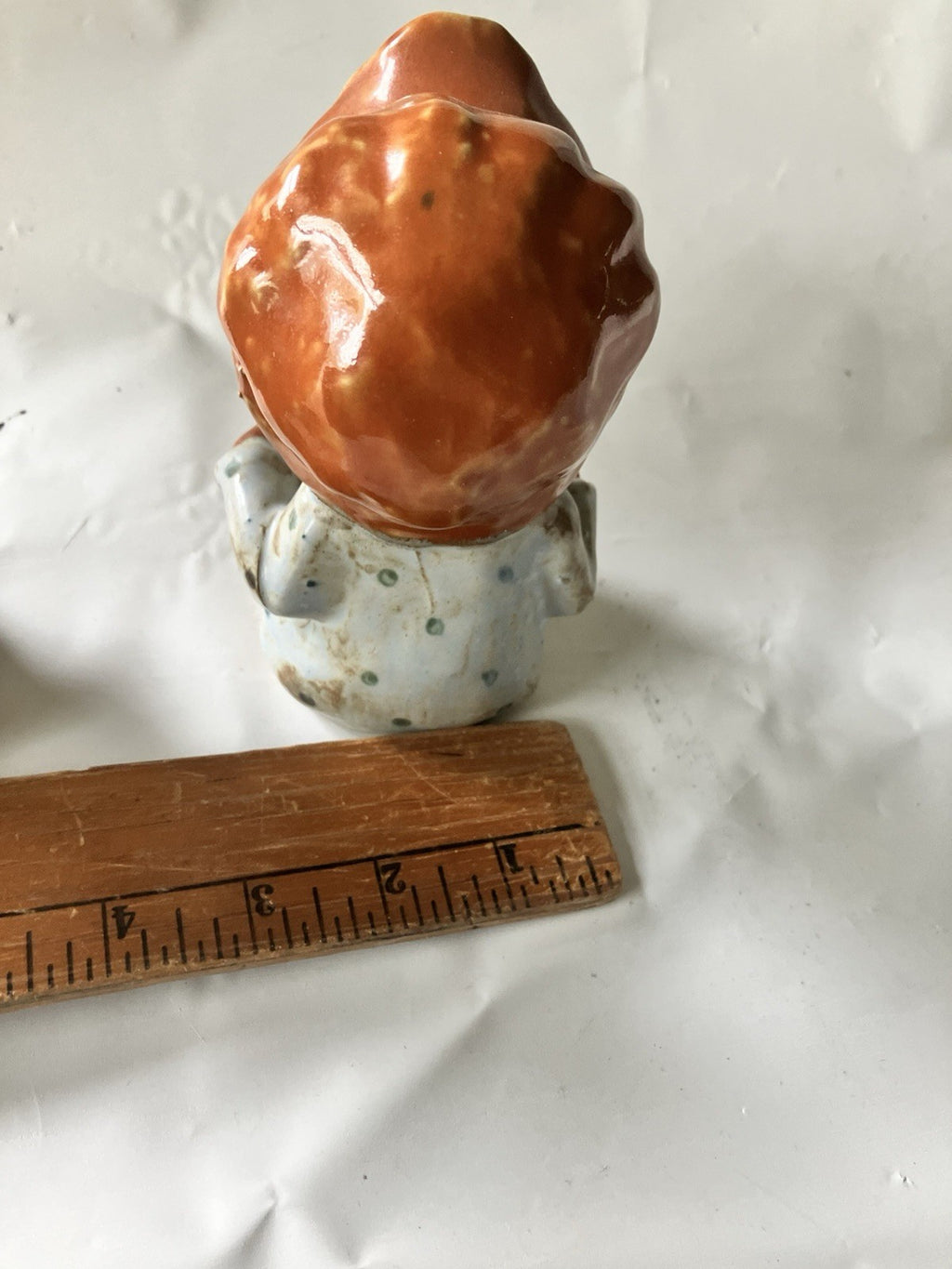Vintage 1970s Terracotta Seymour  Whistling 5” Tall Apple Picking Girls