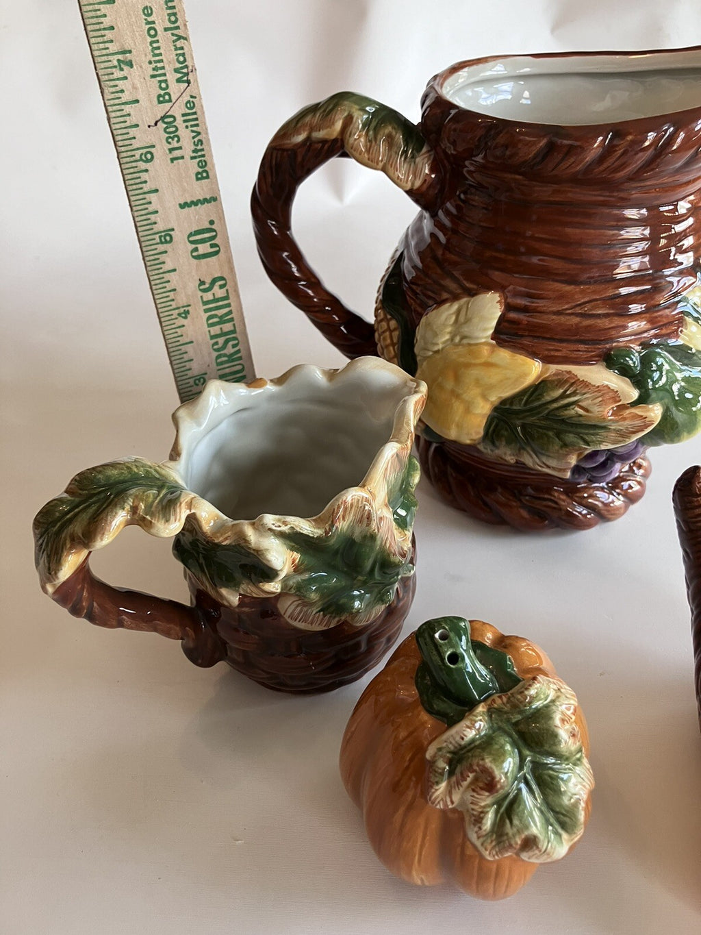 Bico Thanksgiving Shakers, Creamer And Pitcher From 1997 Collection