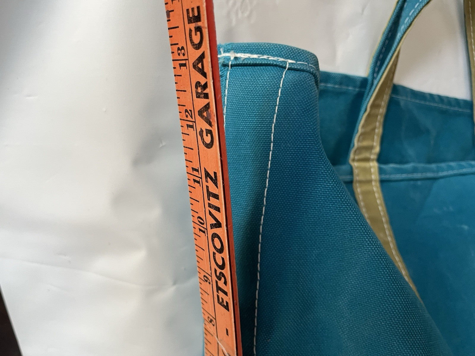 Vintage LL Bean Extra Large Host Tote In Teal And Lime “Amanda” Monogrammed 