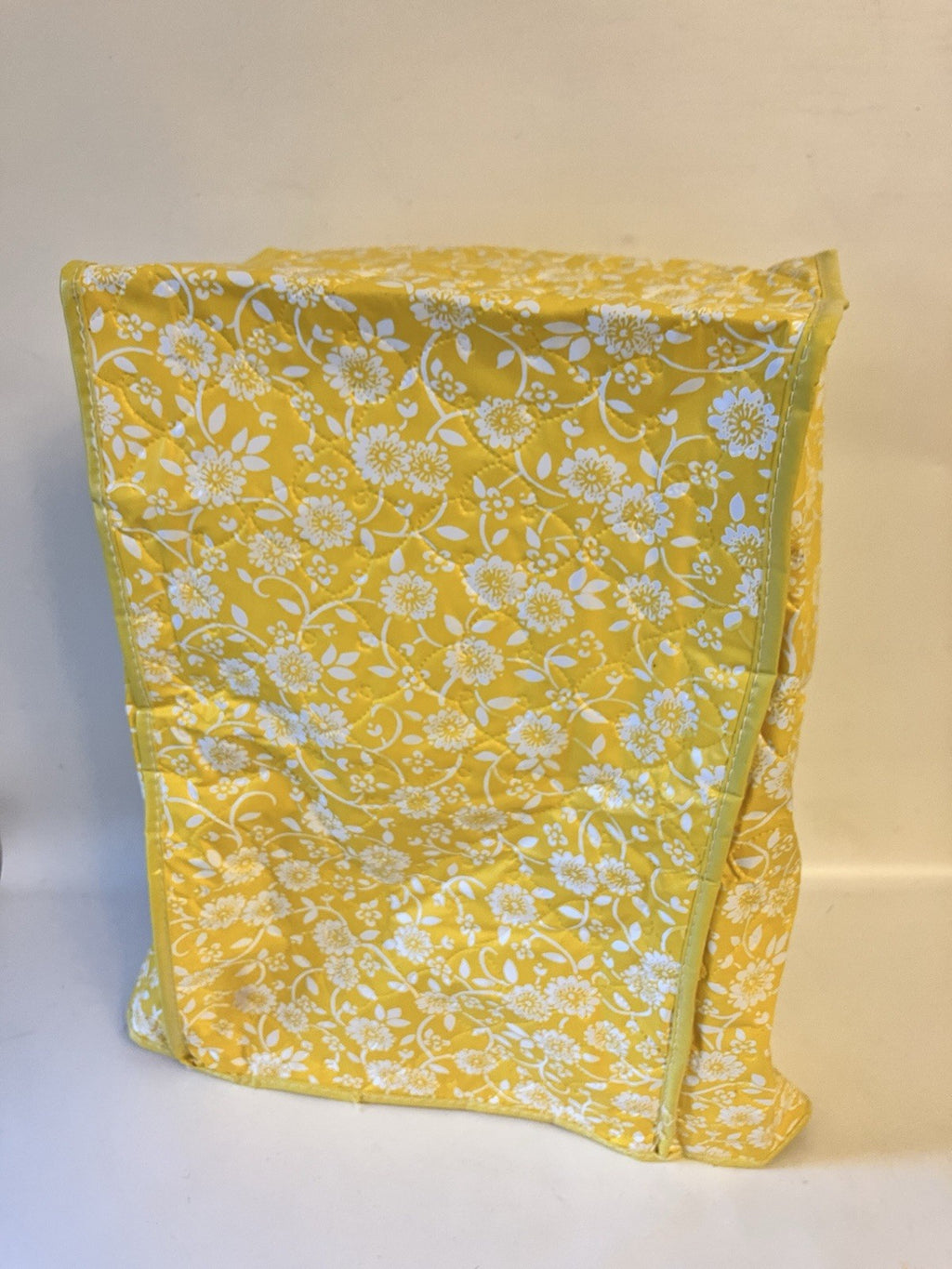 Vintage 70/MCM Floral Yellow/White Vinyl Toaster/ Applicance Duster Covers; 3 Pc