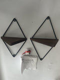 NWB Life concepts Brown Rustic Triangle Shelf Pair