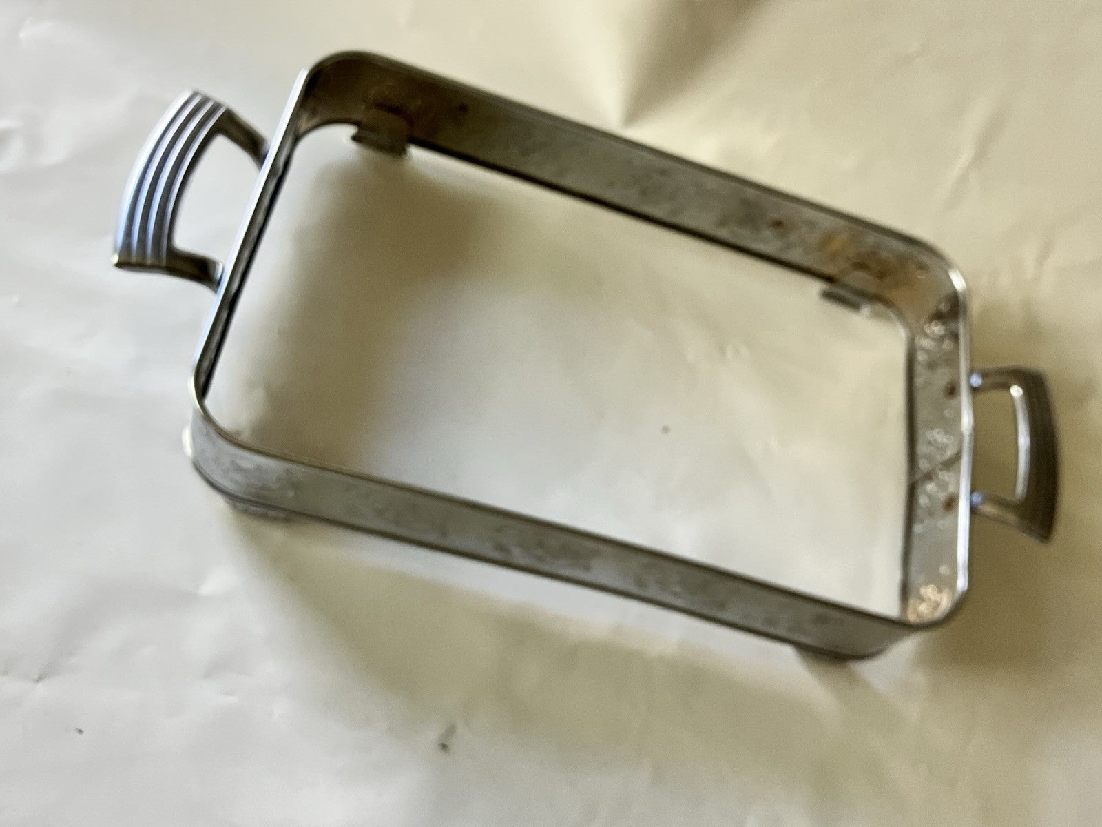Vintage Hammered Ornate Metal Casserole 6x11” Rectangle