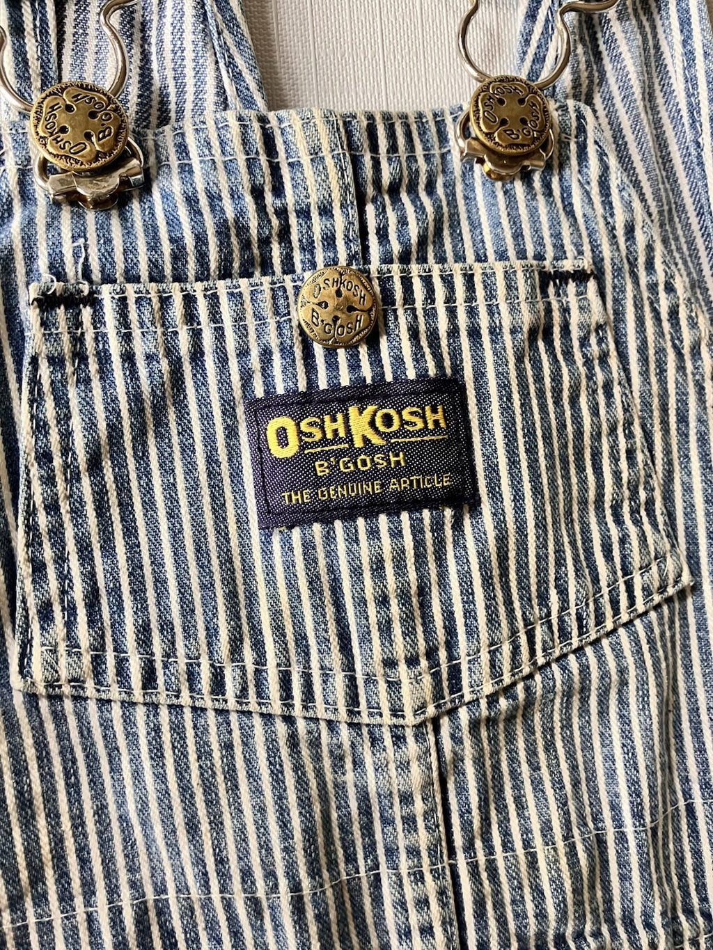 Vintage OshKosh Overalls Vestbak 3T  Bibs Pinstripe Railroad Hickory Stripe