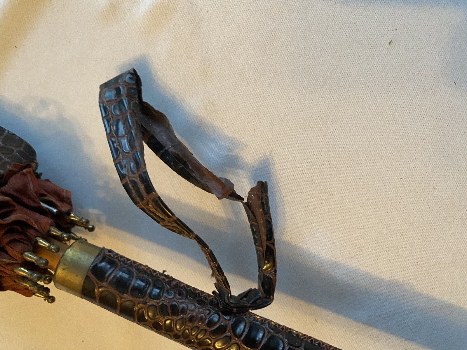 1950s Faux Alligator Skin Umbrella