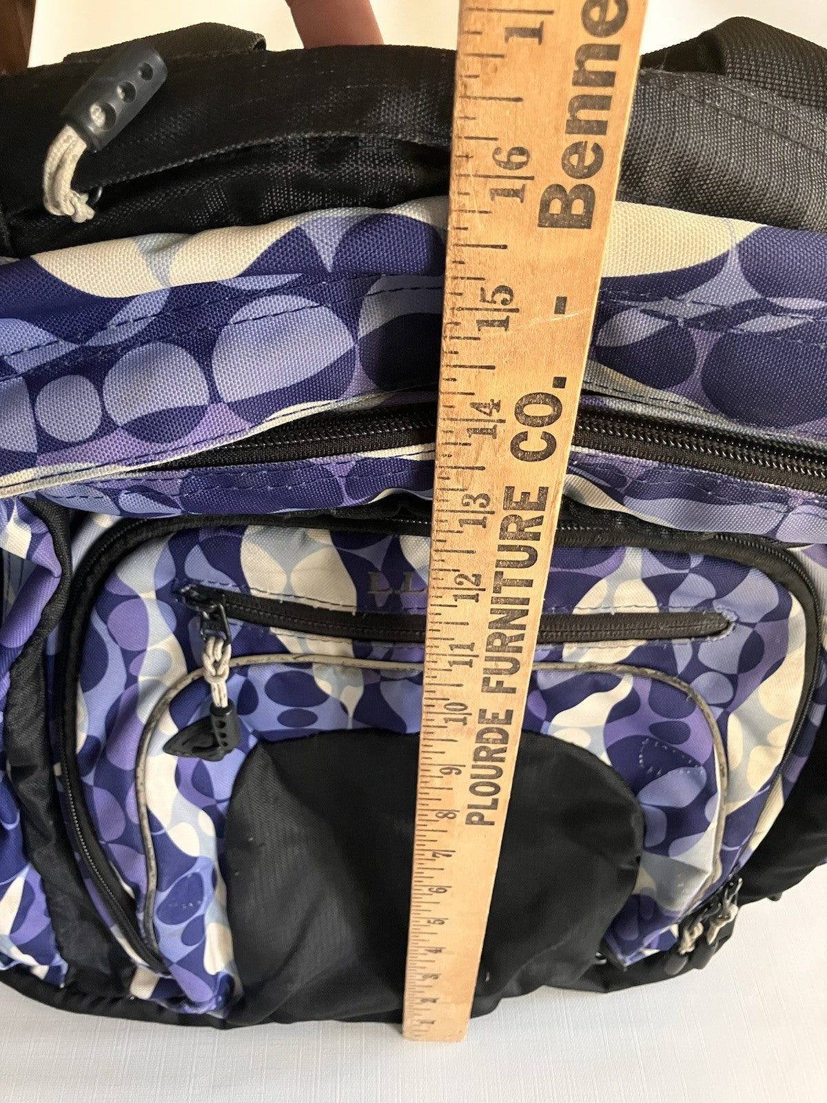 L.L.Bean Purple Two Toned And White large Backpack NOT monogrammed!