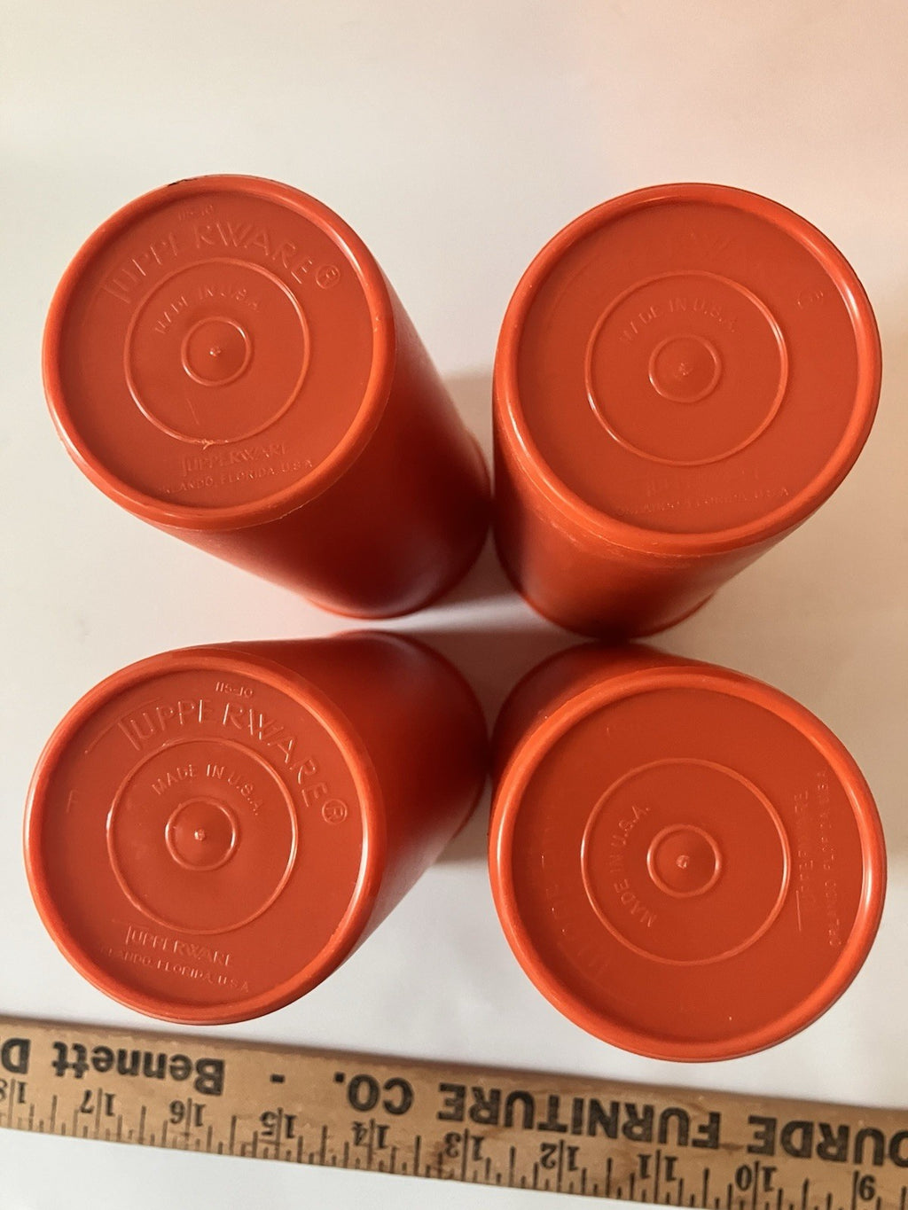 Vintage Orange 12 Oz Tupperware Tumblers Light Weight