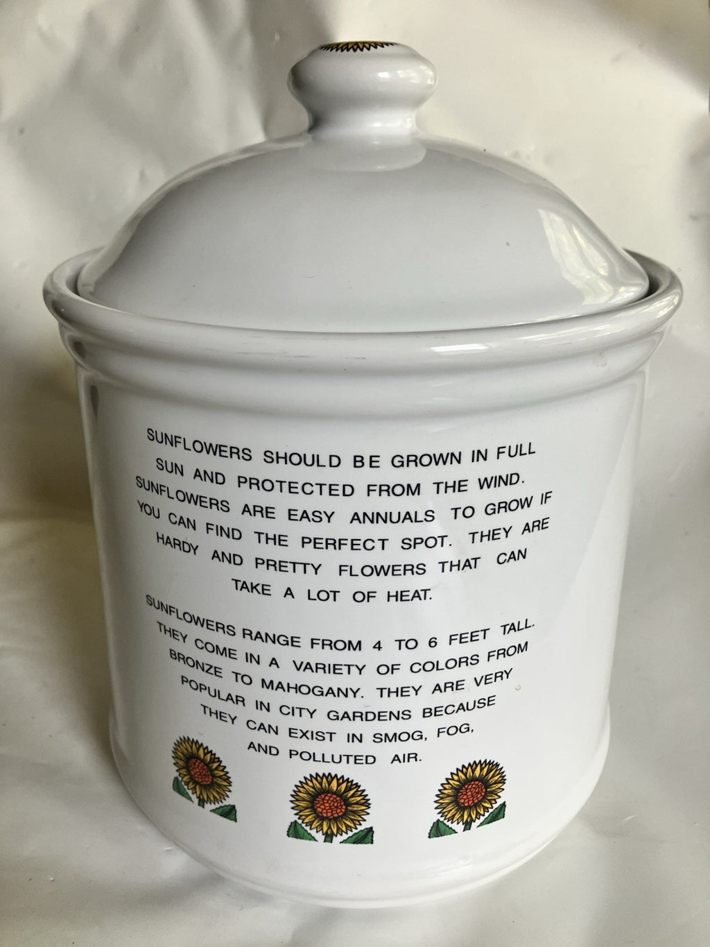 1990’s Vintage Keri Sutter My Garden Sunflower Large Canister W/ Airtight Lid