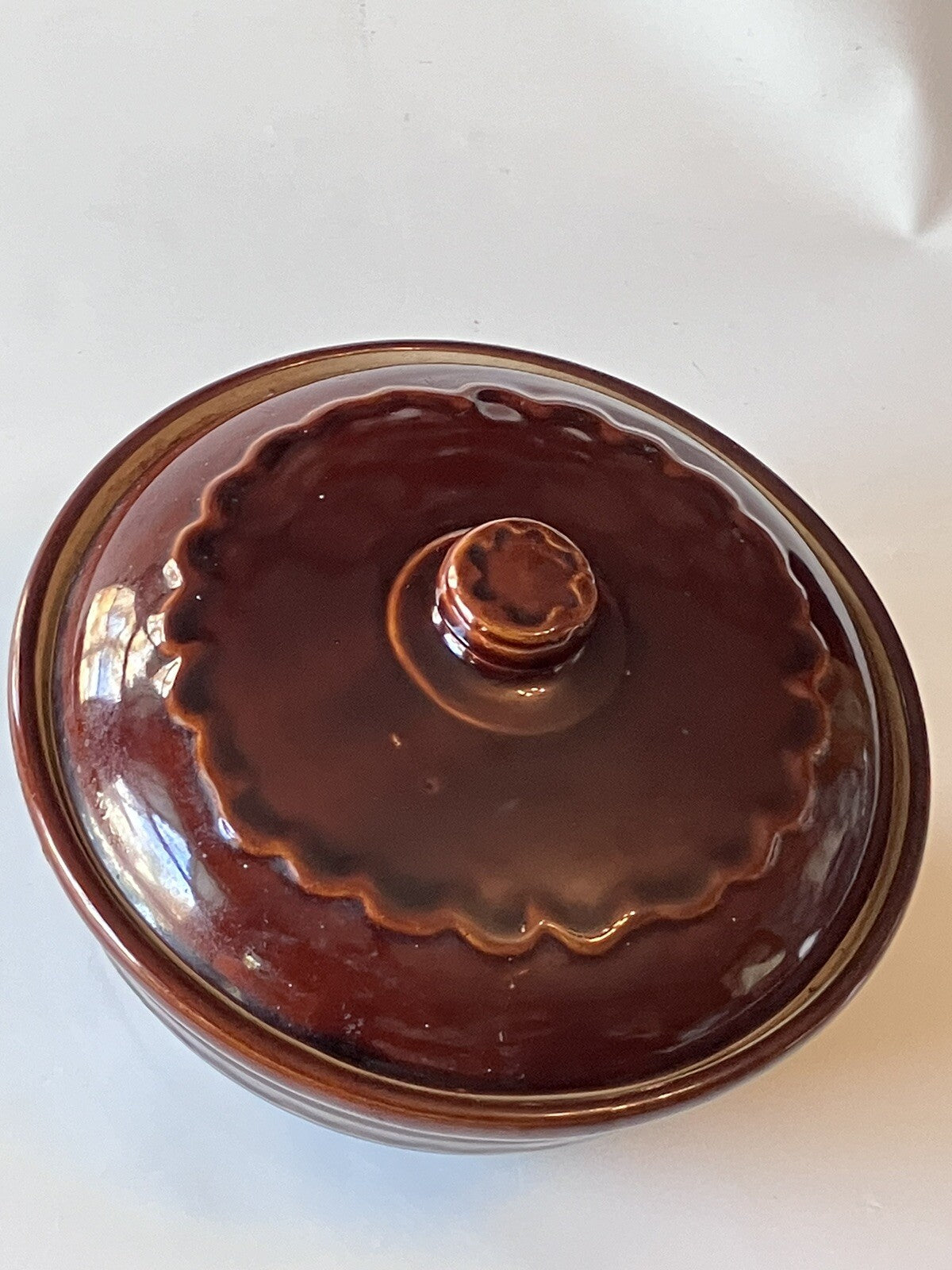 Vintage MarCrest Stoneware 8” Ovenproof Bowl With Original Lid. EVC