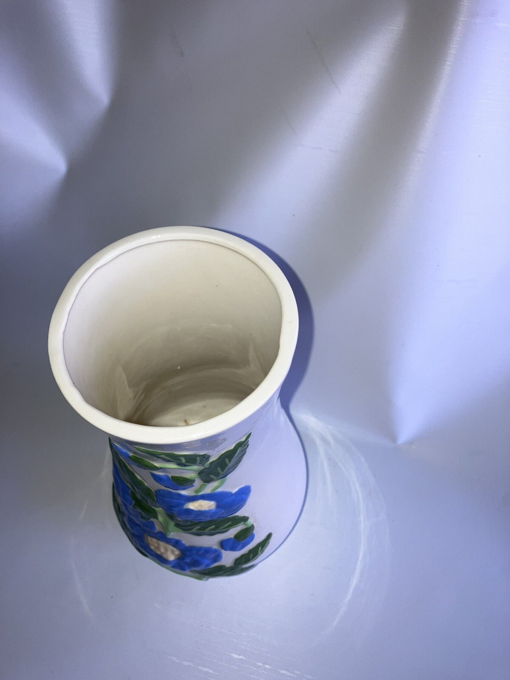 Vintage Floral Pottery Vase 10” Tall