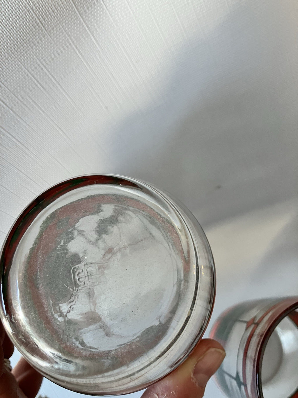Vintage Anchor Hocking Holly Diamond Christmas Glasses Set Of 8. EVC