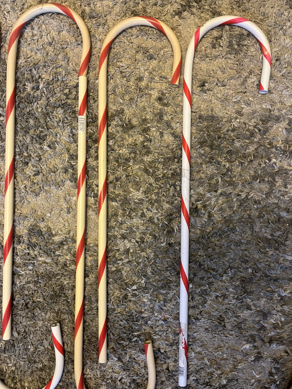Large Plastic Candy Canes 12 Total Lawn Decor Christmas Decorations