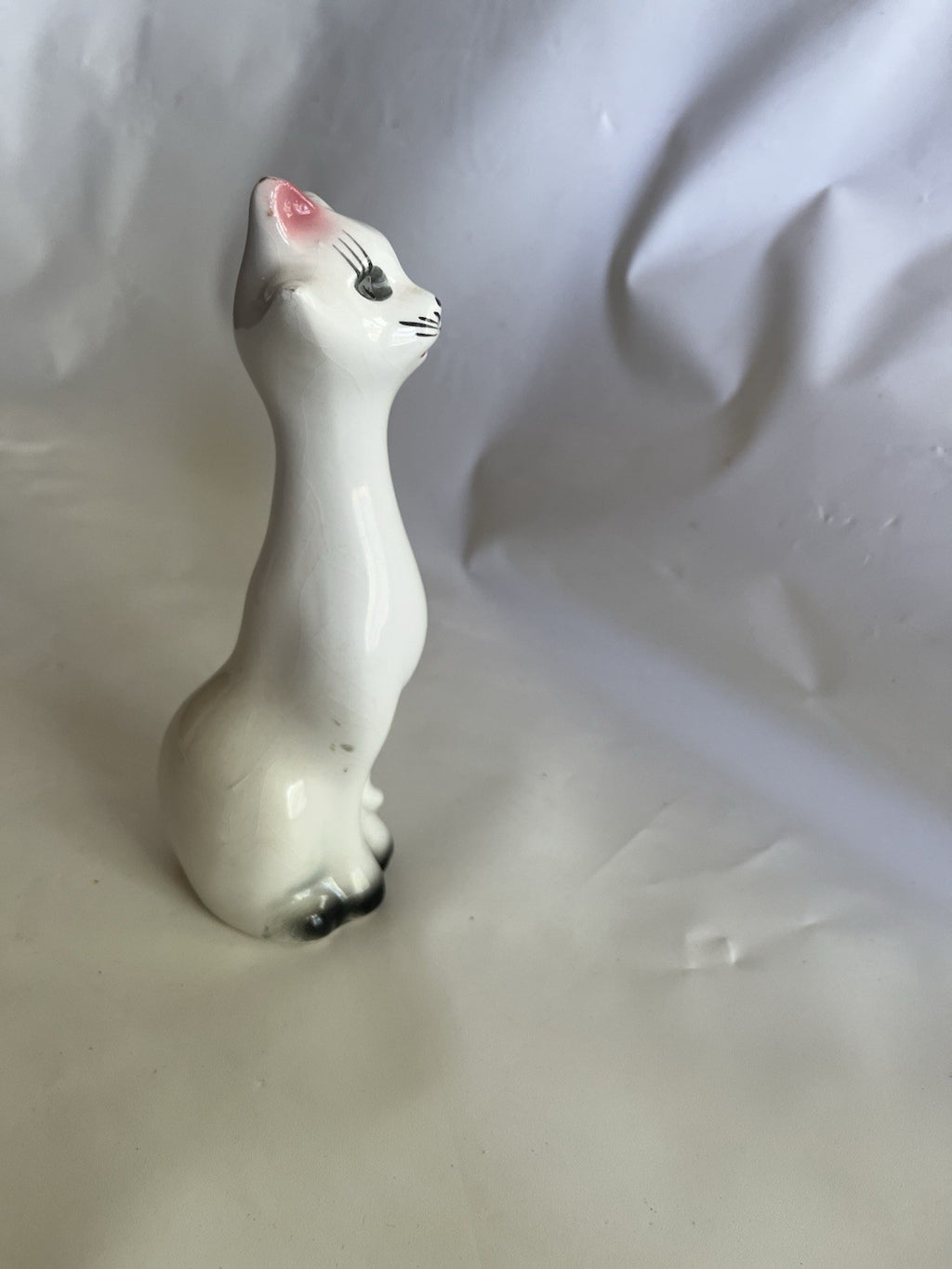 Vintage 6” Tall Ceramic Cat & Dog  Long Neck Figurines Kitsch MCM;