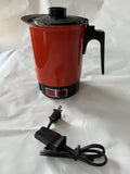 Vtg West Bend Instant Hot Pot 36 oz Retro Red Orange Electric Tea Kettle - Works