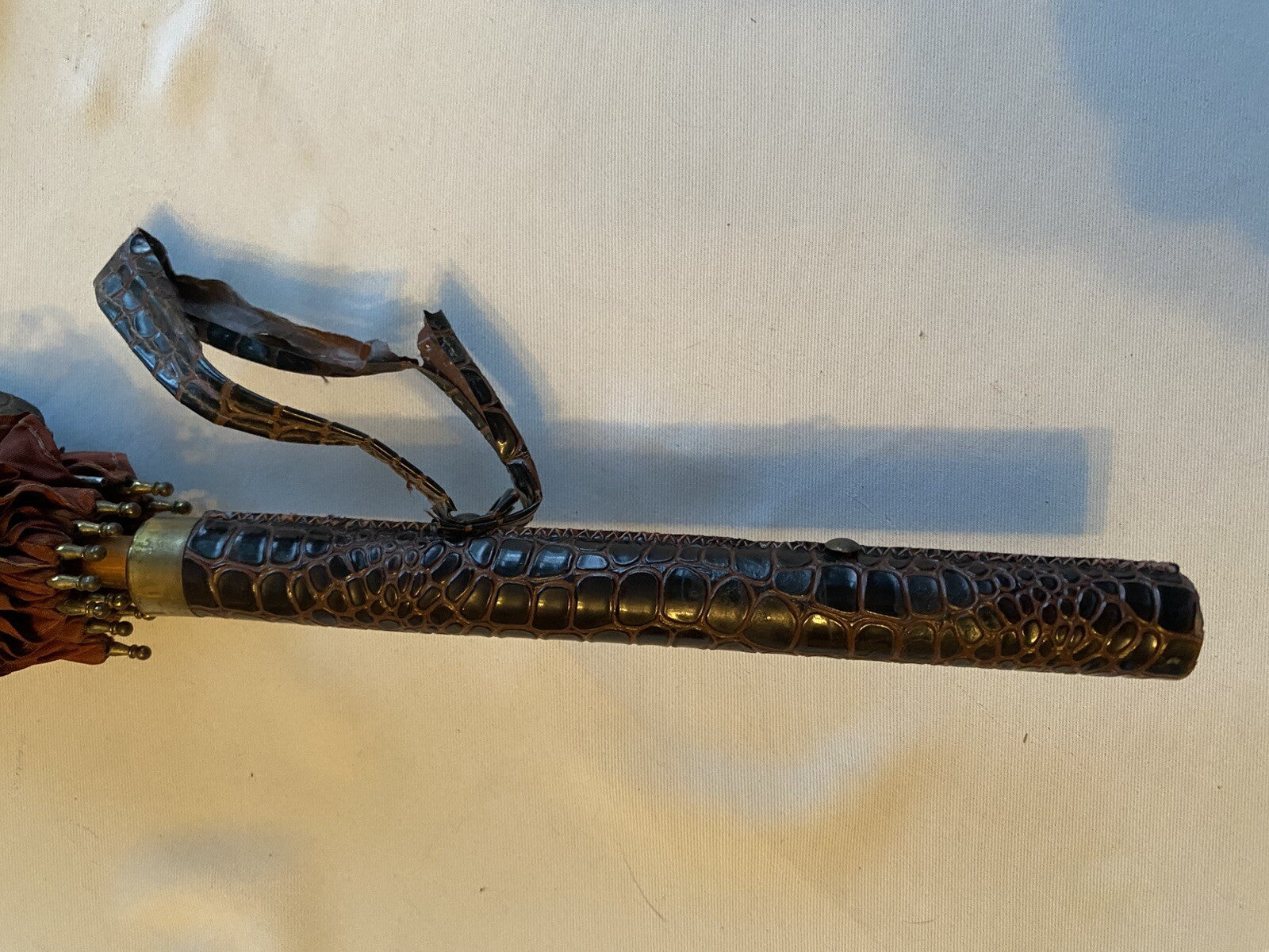 1950s Faux Alligator Skin Umbrella