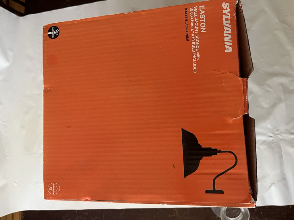 NIB Sylvania Easton Matte Black Finish Wall Mount Light; Dimmable LED Soft White