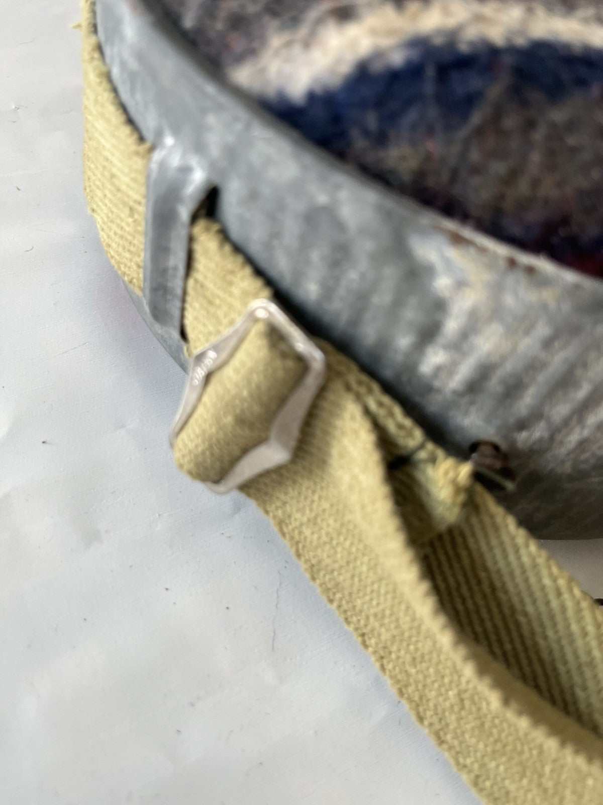 Vintage Wool & Galvanized Metal Canteen With Strap; See Photos!