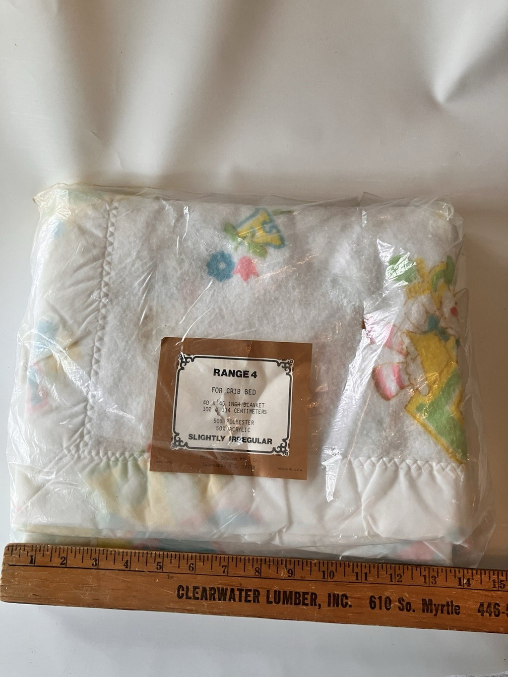 Vintage Baby Animals Character Range 4 Crib Blanket, Never Opened. Stored Well!