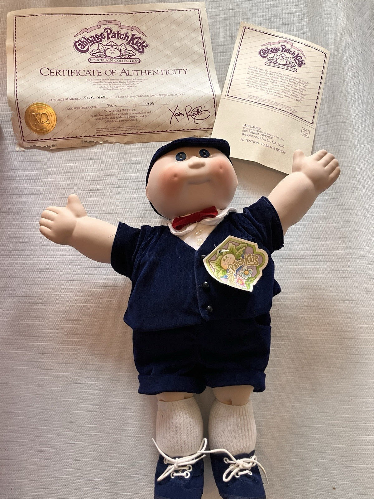 1984 Collectors Item Cabbage Patch Kids Jeffrey Nicholas Porcelain Doll #4884