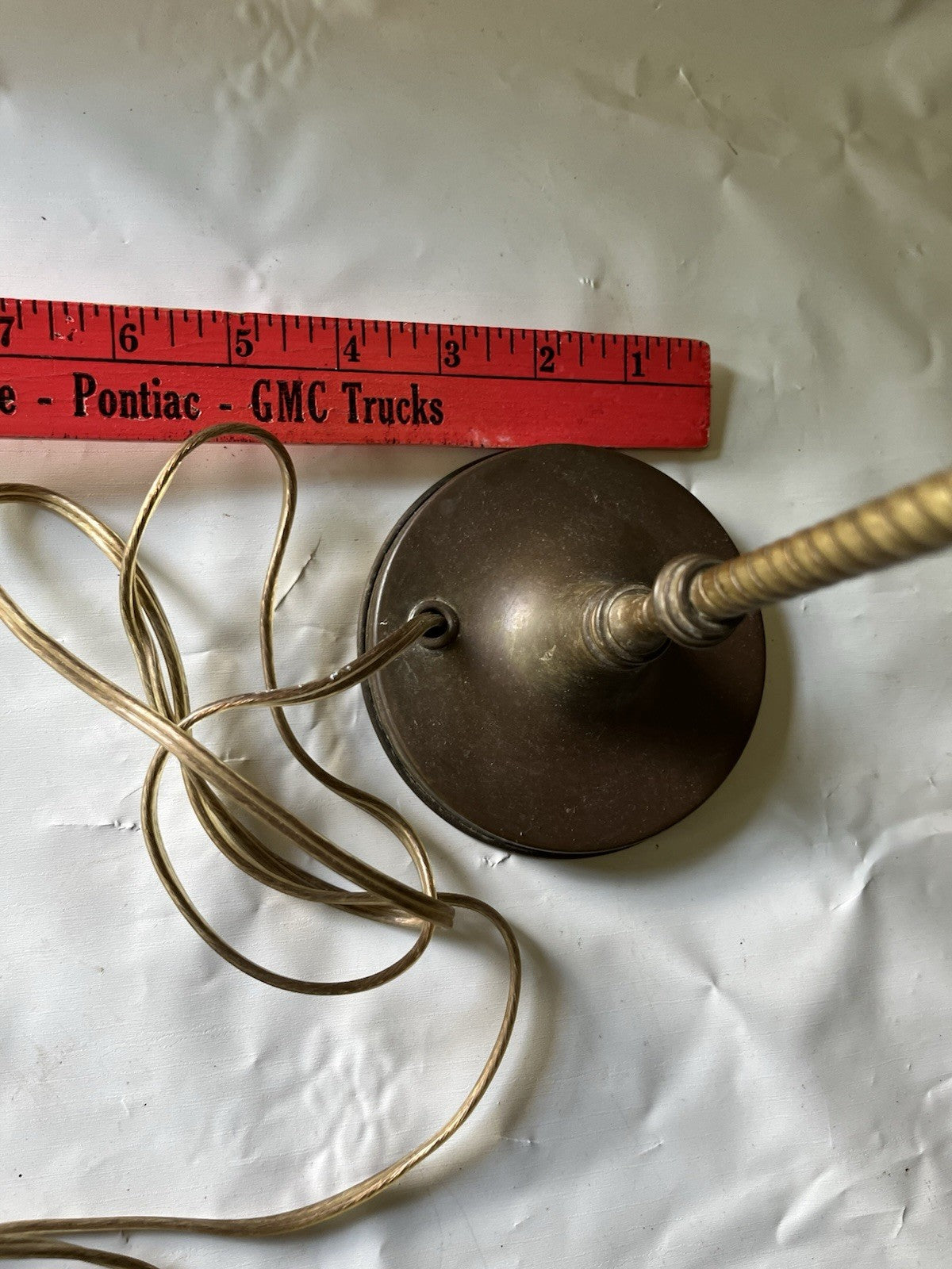 Vintage Candlestick/ Boudoir Brass Lamp, 13” Tall.