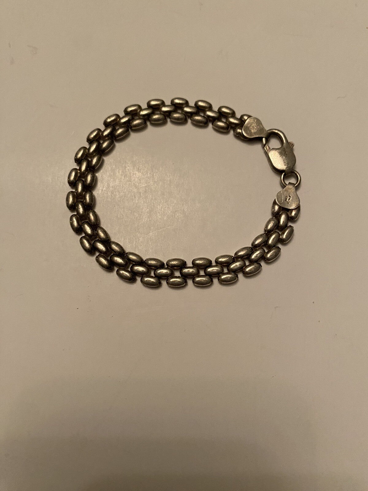 Vintage Silver Bracelet Marked 925 Italy & SA w/ Heart Around It 3g