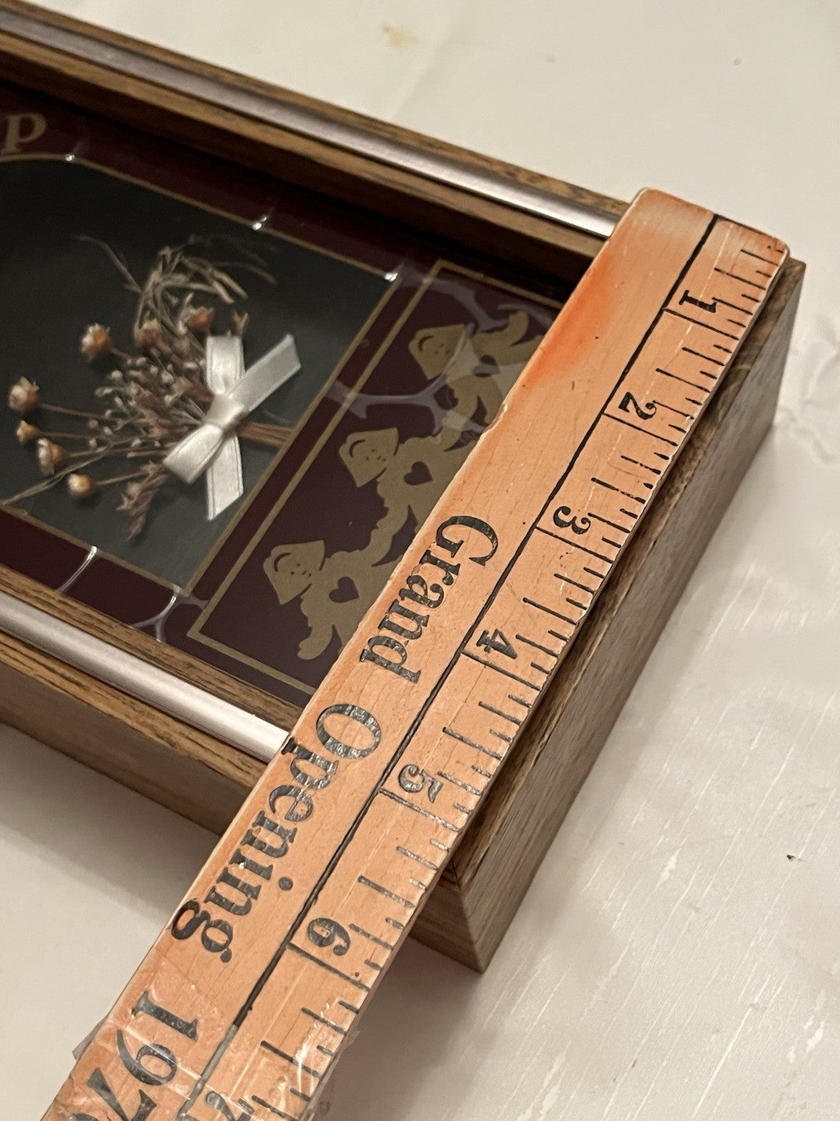 Elgin "Friendship" Shadow Box Wall Clock W/ Faux Flowers And Dutch Girl Details