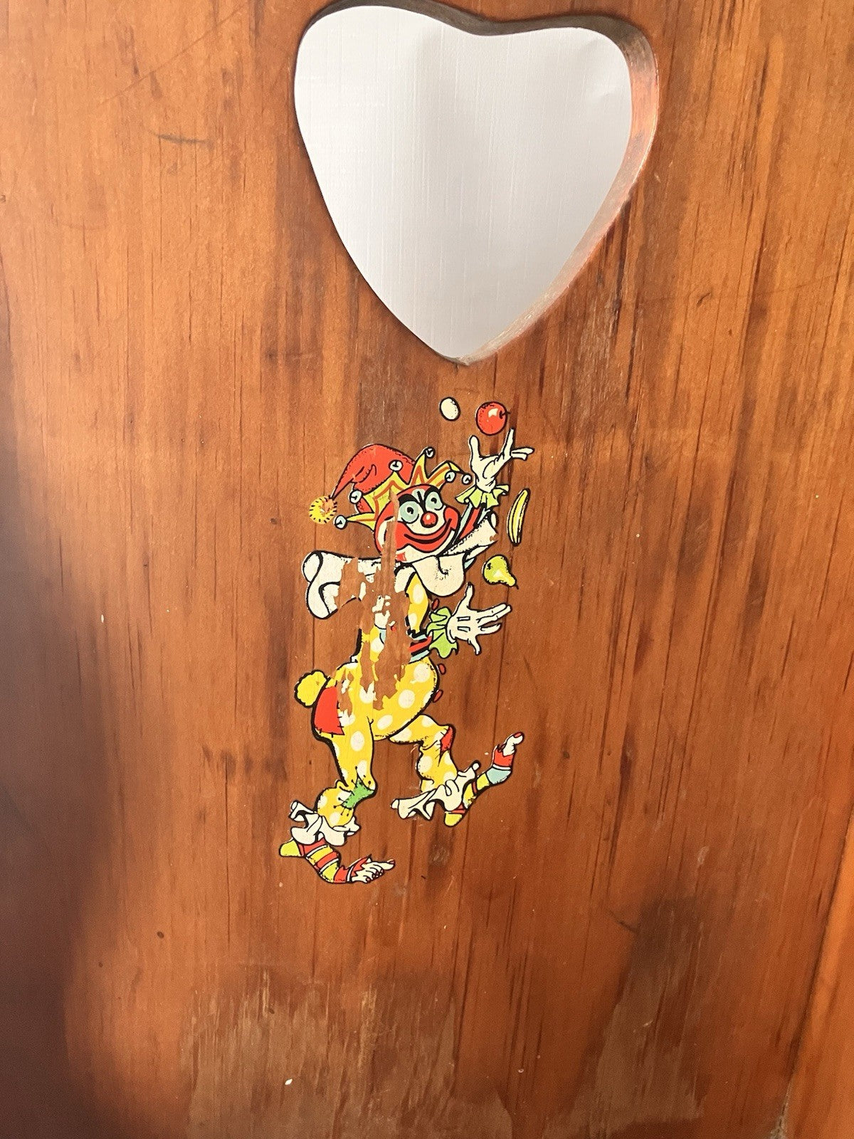 Vintage Children’s Wooden Rocking Chair W/ Jester Decal