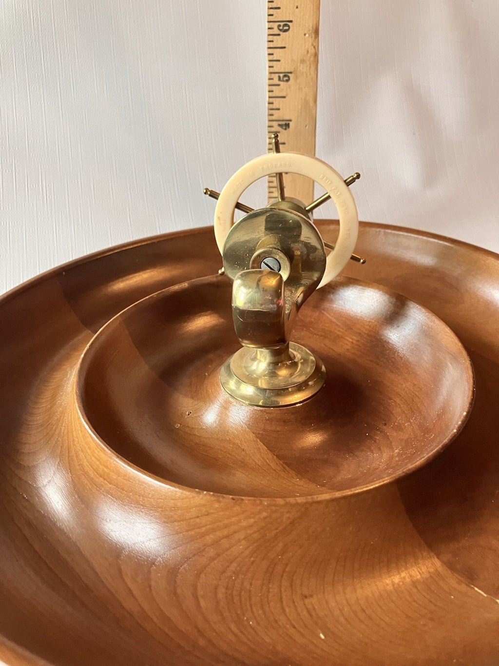 GHS British Mid-Century Bakelite and Brass Mounted Ships Wheel Nut Cracker