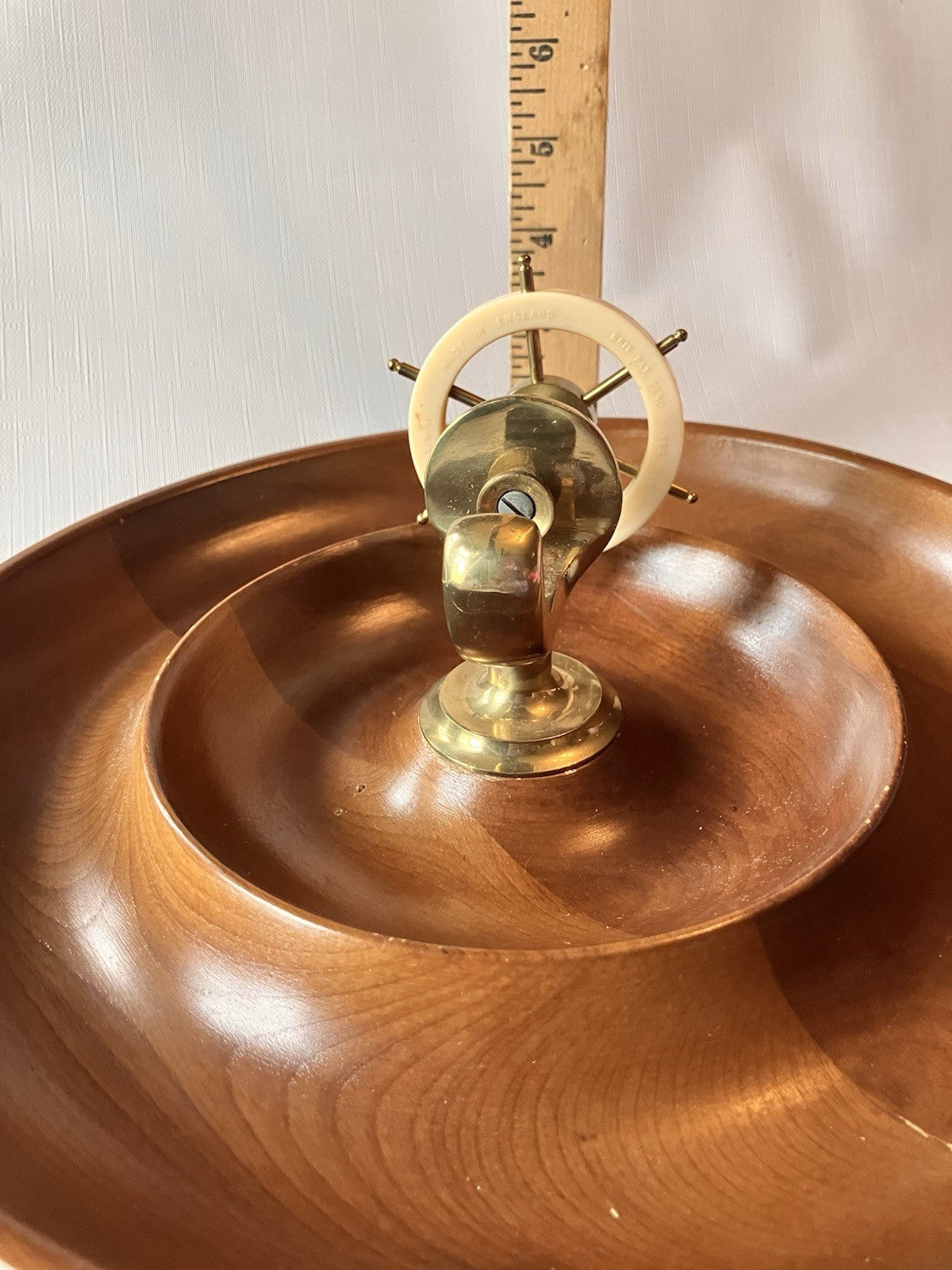GHS British Mid-Century Bakelite and Brass Mounted Ships Wheel Nut Cracker
