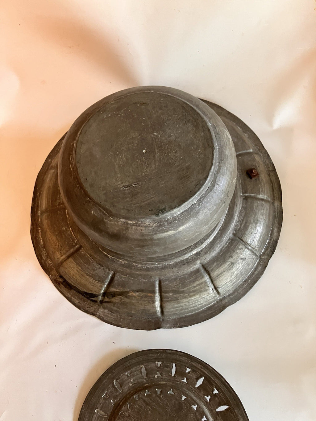 Vintage Mid Eastern Metal Etched Traveling  Basin With Lid/ Rice Pot?