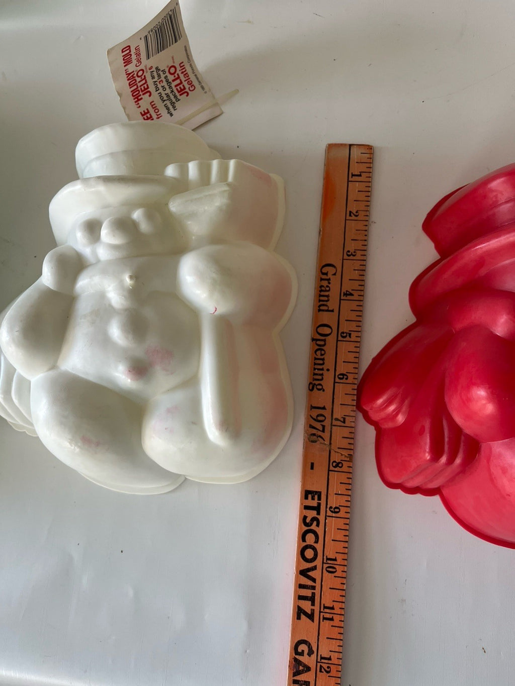 Vintage 1989 Holiday Jello-O Molds W/ Tags Snow Man And Holly