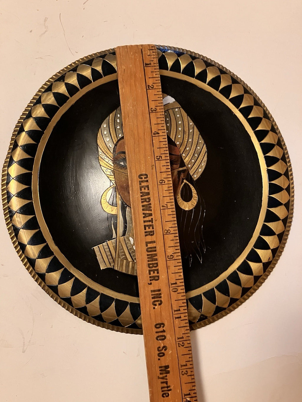 Vintage Egyptian/African Copper And Black Etched Wall Plate. EVC And Unique!