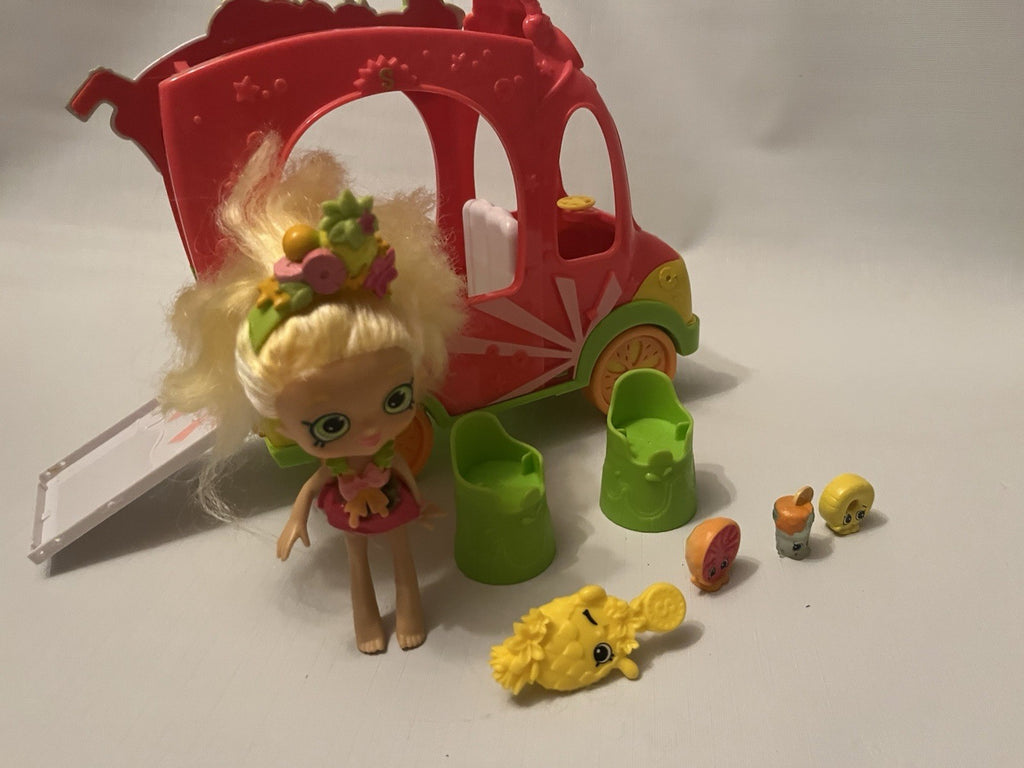 Shopkins Shoppies Pineapple Lily Smoothie Truck combo playset lot