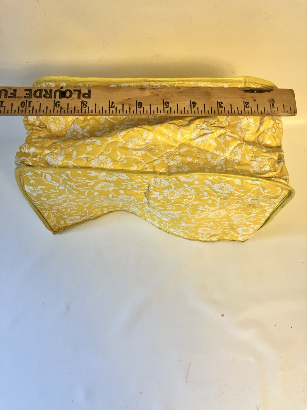 Vintage 70/MCM Floral Yellow/White Vinyl Toaster/ Applicance Duster Covers; 3 Pc
