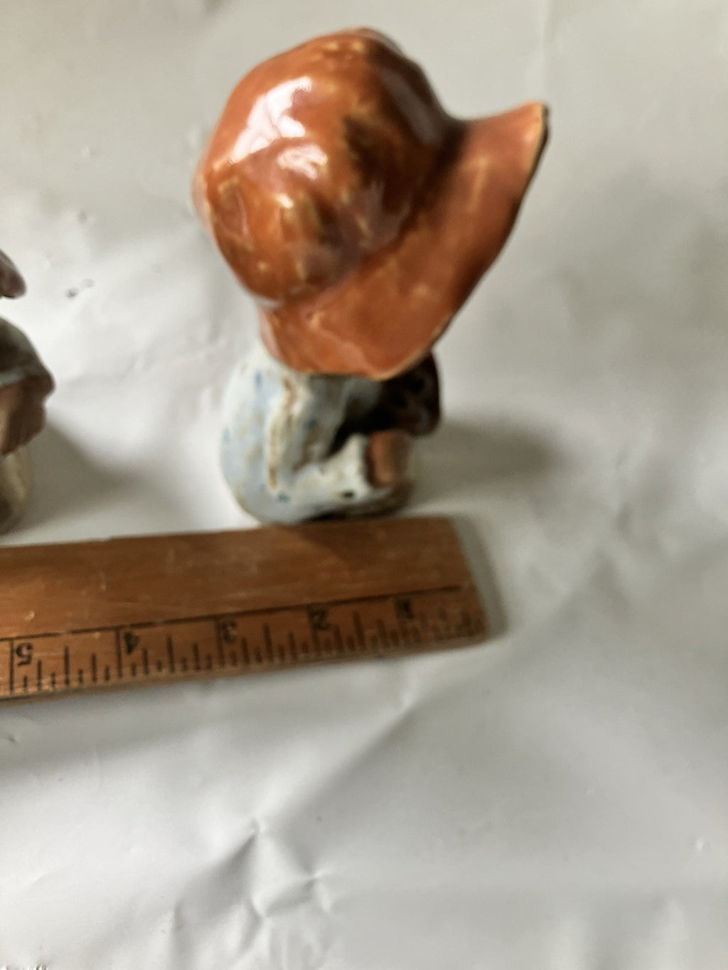 Vintage 1970s Terracotta Seymour  Whistling 5” Tall Apple Picking Girls