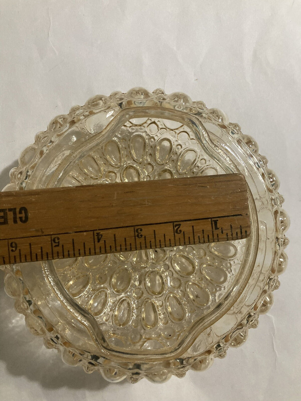 Mid-Century Glass Ornate Ceiling Lamp Cover Rare