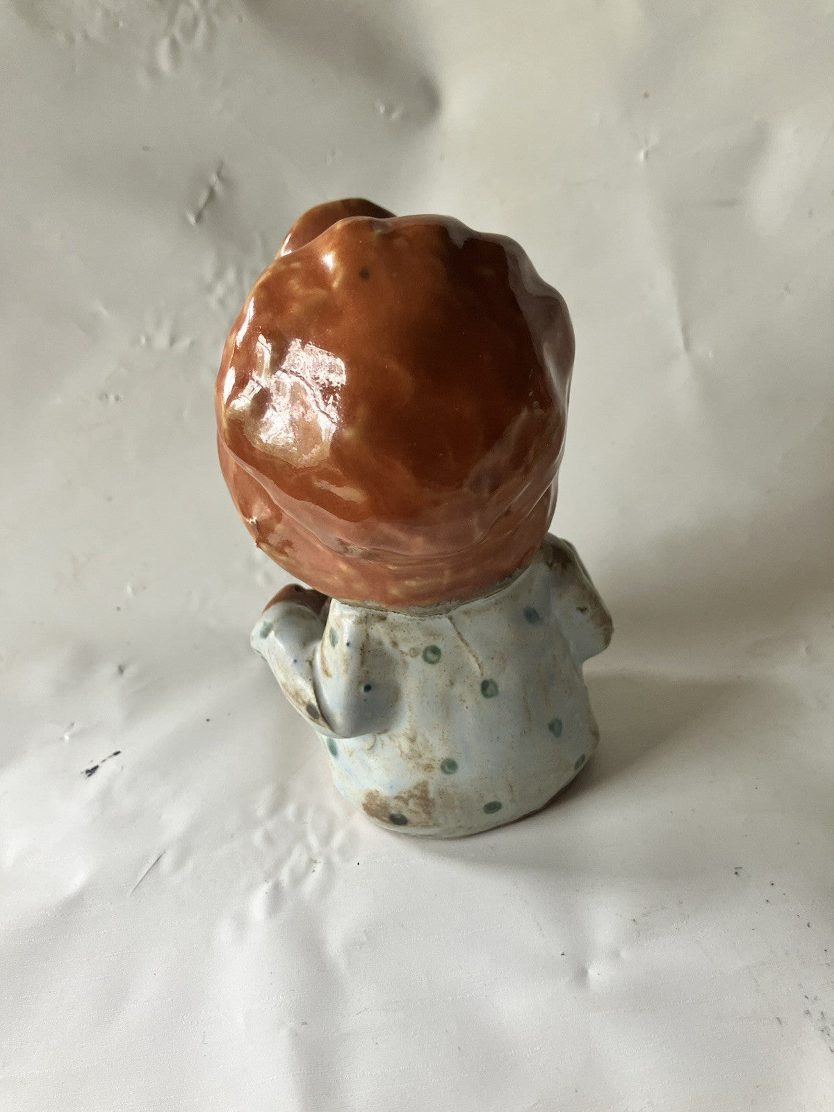 Vintage 1970s Terracotta Seymour  Whistling 5” Tall Apple Picking Girls